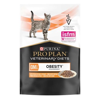 Purina Pro Plan Veterinary Diets Cat OM St/Ox Obesity Management 85gr (Φακελάκι Κοτόπουλο σε Σάλτσα)