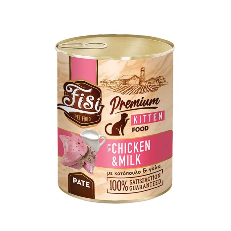 Fisi Premium Cat Kitten with Chicken & Milk 400gr (Κοτόπουλο & Γάλα)