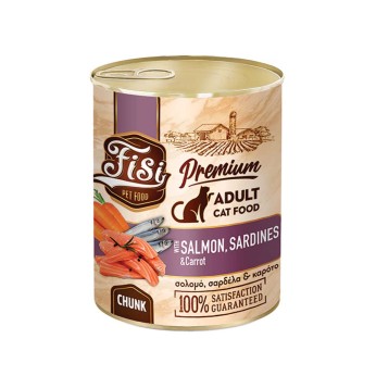 Fisi Premium Cat Adult with Salmon Sardines & Carrot 400gr (Σολομός Σαρδέλες & Καρότο)