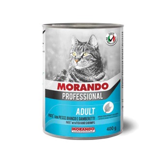Morando Professional Adult Cat Pate with Fish & Shrimps 400gr (Πατέ Ψάρι & Γαρίδα)