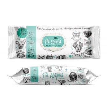 Perfect Care Pet Wipes Aloe Forte Υγρά Μαντηλάκια 80τμχ