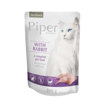 Piper Cat Sterilised with Rabbit Φακελάκια με Κουνέλι 100gr