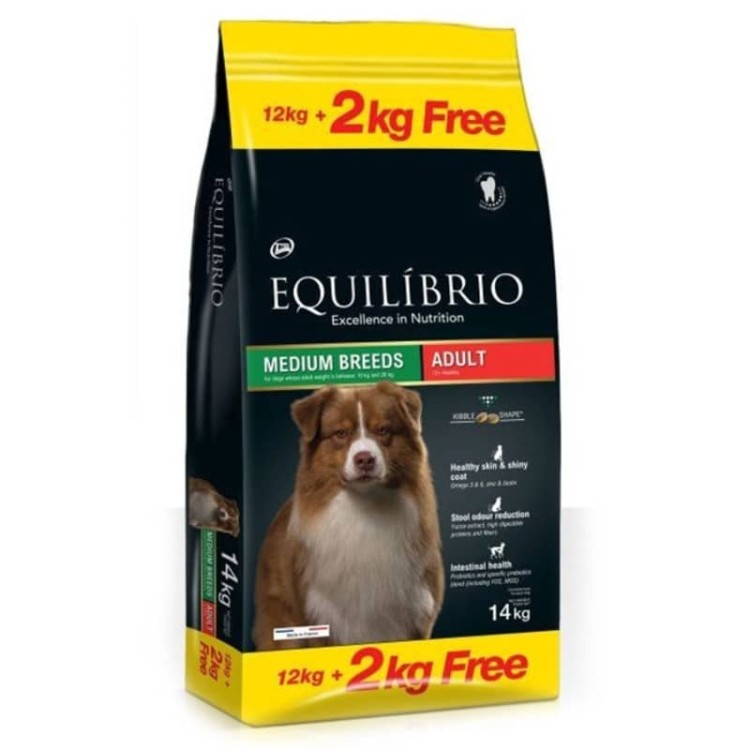 Equilibrio Adult Medium Breed 12kg + 2kg