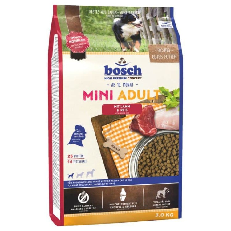 Bosch Mini Adult Lamb & Rice 15kg (Αρνί & Ρύζι)