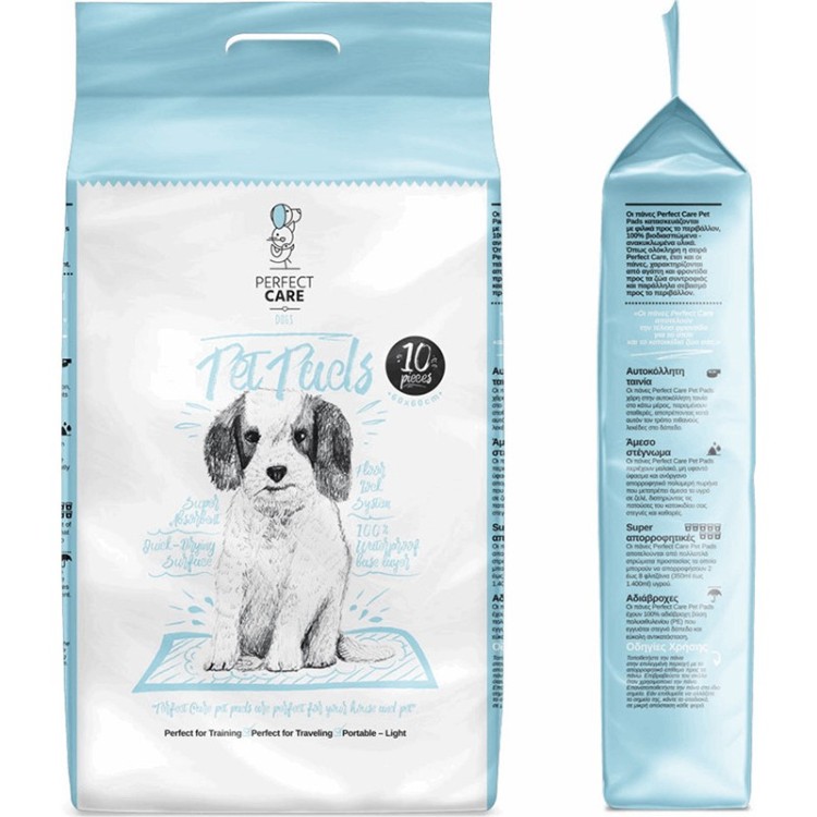 Perfect Care Pet Pads 60x60cm Χωρίς Άρωμα με Αυτοκόλλητο (10τμχ)