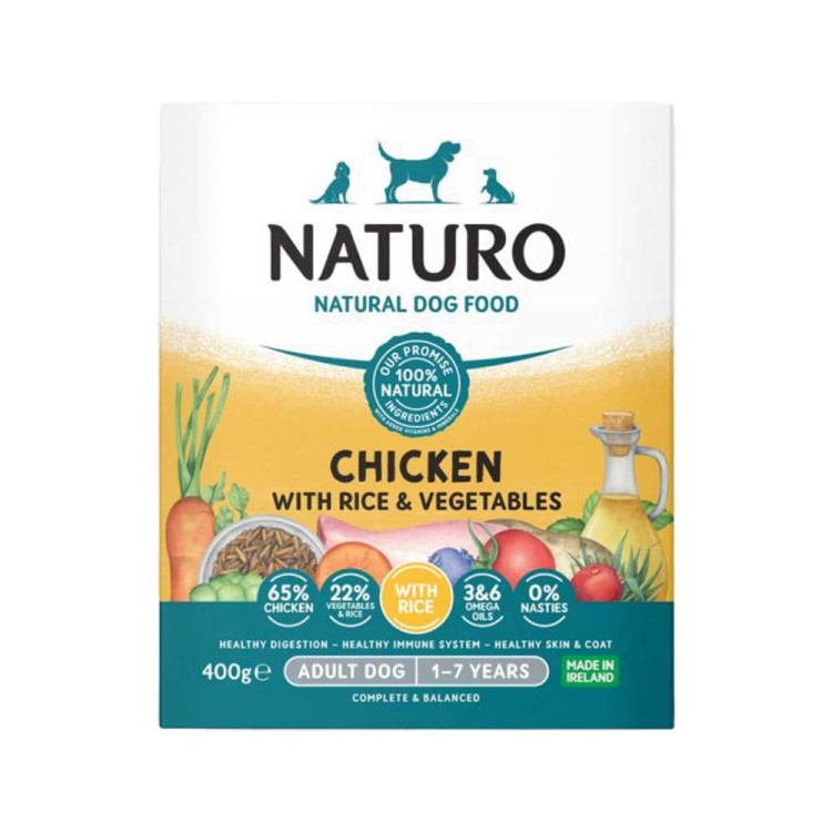 Naturo Adult Dog with Chicken Rice & Vegetables 400gr (Κοτόπουλο Ρύζι & Λαχανικά)