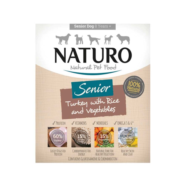 Naturo Senior Dog with Turkey Rice & Vegetables 400gr (Γαλοπούλα Ρύζι & Λαχανικά)