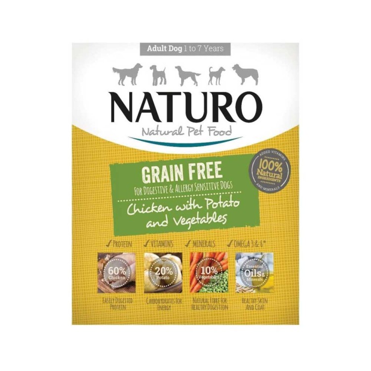 Naturo Adult Dog with Chicken Potato & Vegetables 400gr Grain Free (Κοτόπουλο Πατάτα & Λαχανικά)