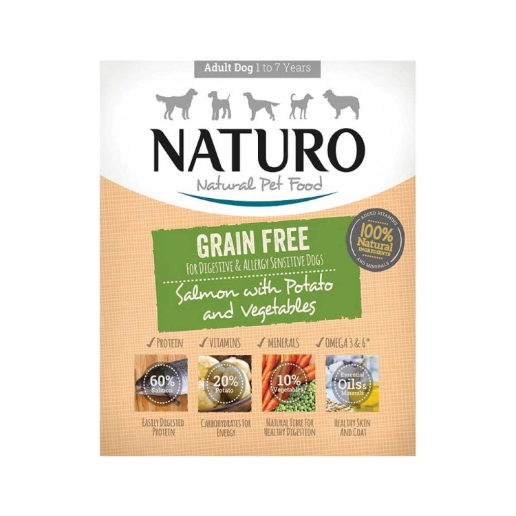 Naturo Adult Dog with Salmon Potato & Vegetables 400gr Grain Free (Σολομό Πατάτα & Λαχανικά)