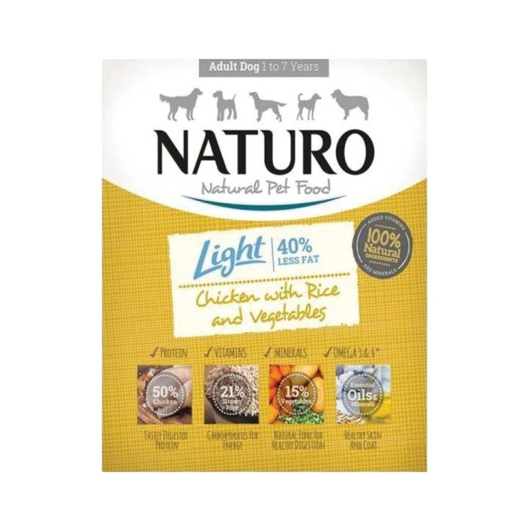 Naturo Adult Dog Light with Chicken Rice & Vegetables 400gr (Κοτόπουλο Ρύζι & Λαχανικά)