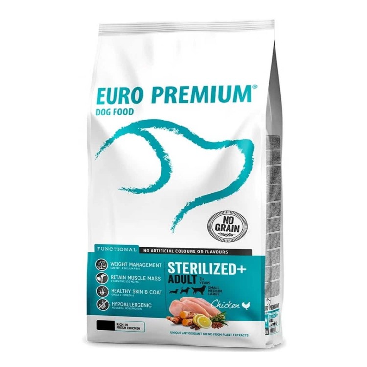 Euro Premium Grain Free Adult Sterilised 10kg Chicken (Κοτόπουλο)