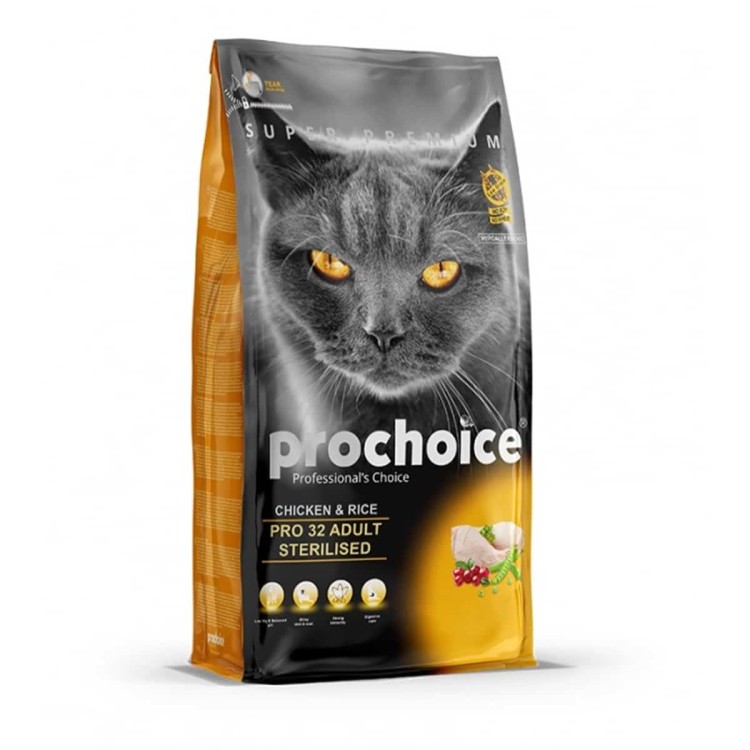 ProChoice Sterilised Adult Cat Κοτοπουλο & Ρύζι 15kg