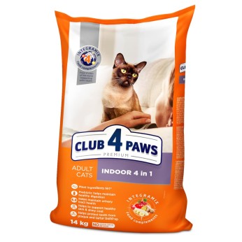 Club 4 Paws Premium Cat 4in1 Indoor με Κοτόπουλο (Κατάλληλη Και Για Στειρωμένα) 14kg