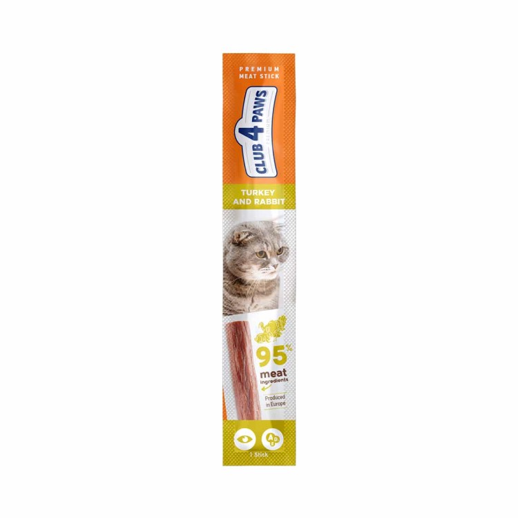 Club 4 Paws Premium Cat Snack Turkey & Rabbit Stick 5gr Γαλοπούλα - Κουνέλι