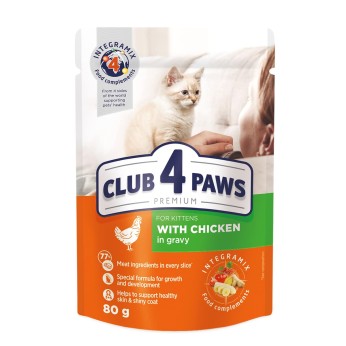 Club 4 Рaws Premium Chicken in Gravy Kittens 80gr (με Κοτόπουλο σε Σάλτσα)