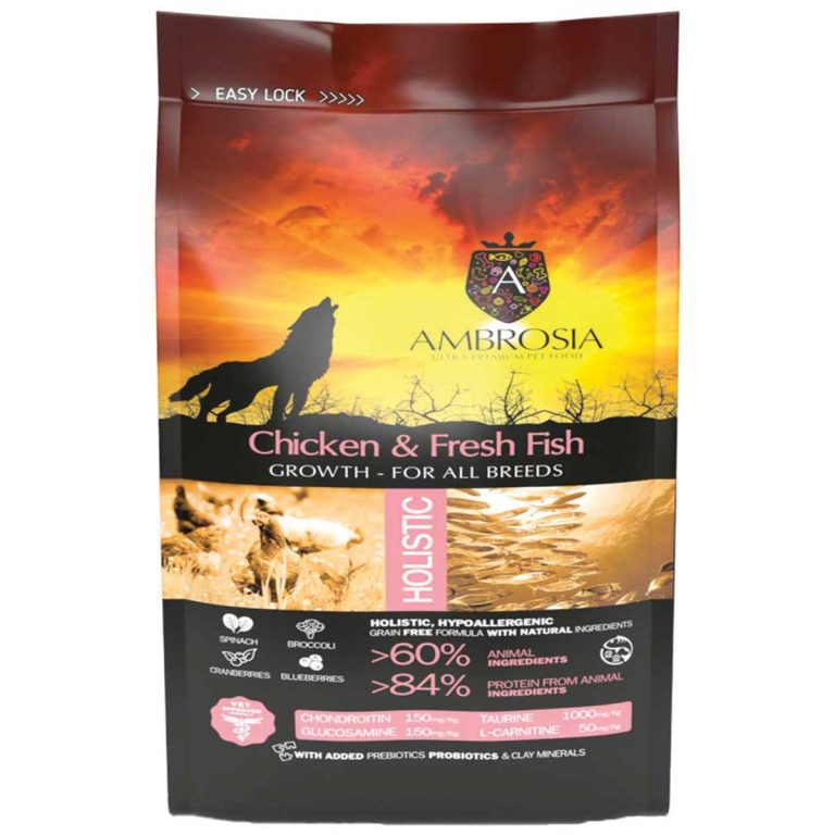 Ambrosia Holistic Grain Free Puppy Dog Regular Chicken & Fresh Fish 2kg (Κοτόπουλο - Φρέσκο Ψάρι)