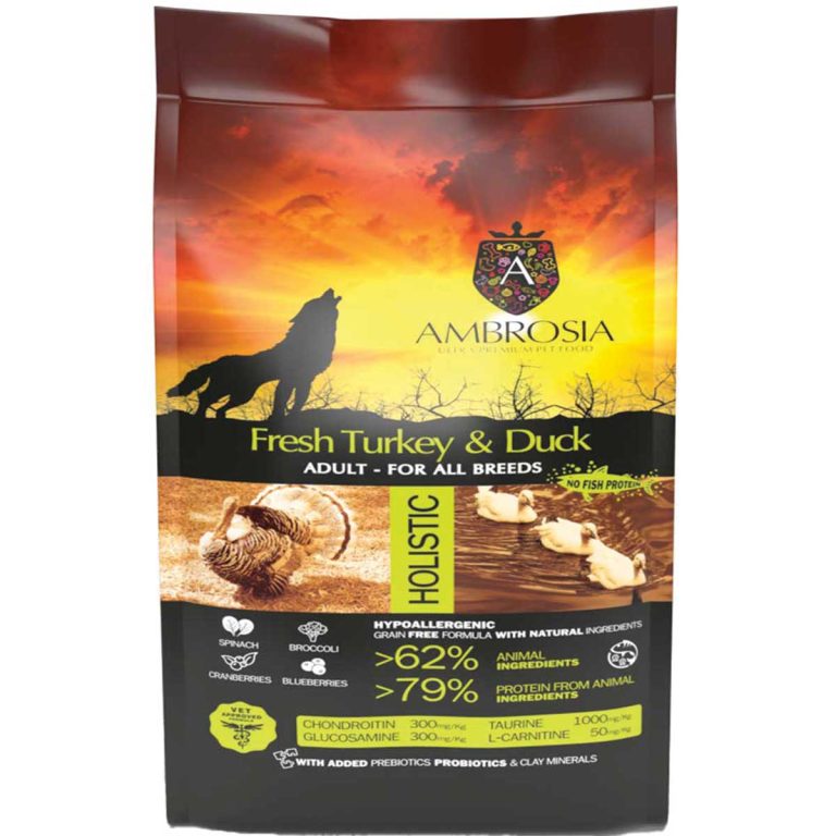 Ambrosia Holistic Grain Free Adult Regular Dog Turkey & Duck 2kg (Γαλοπούλα - Πάπια)