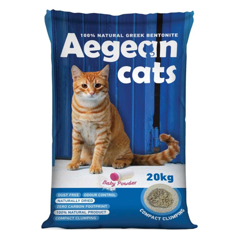 Aegean Cat Litter Betonite Baby Powder 20kg (Άμμος Μπετονίτη - Παιδική Πούδρα)