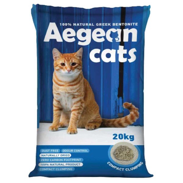 Aegean Cat Litter Betonite Natural 20kg (Άμμος Μπετονίτη - Φυσικό Άρωμα)