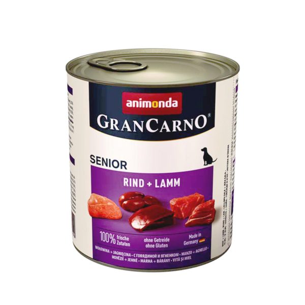 Animonda Gran Carno Senior Veal, Lamb & Beef - Μοσχάρι, Αρνί & Βοδινό 800gr