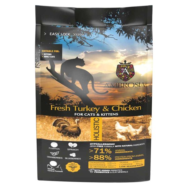 Ambrosia Grain Free Holistic Cat Kitten Fresh Turkey & Chicken 1.5kg (Γαλοπούλα - Κοτόπουλο)