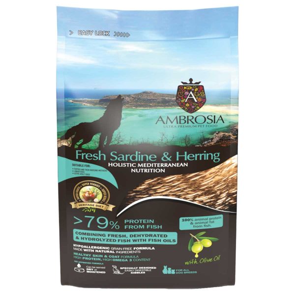 Ambrosia Mediterranean Diet Grain Free Holistic Puppy Fresh Sardine & Herring 1.5kg (Σαρδέλα - Ρέγγα)