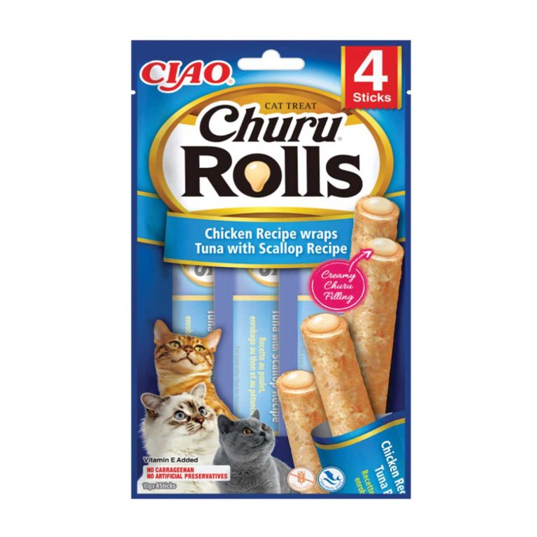 Churu Cat Rolls Chicken & Tuna & Scallops 40gr (Κοτόπουλο - Τόνος - Χτένια)