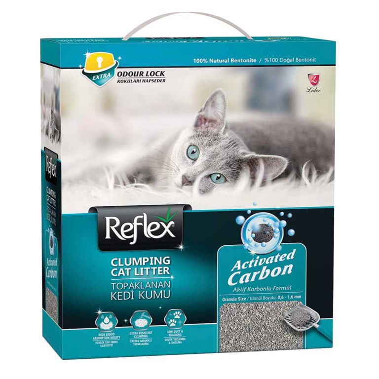 Reflex Clumping Cat Litter Betonite Gray Activated Carbon 10lt (με Ενεργό Άνθρακα)