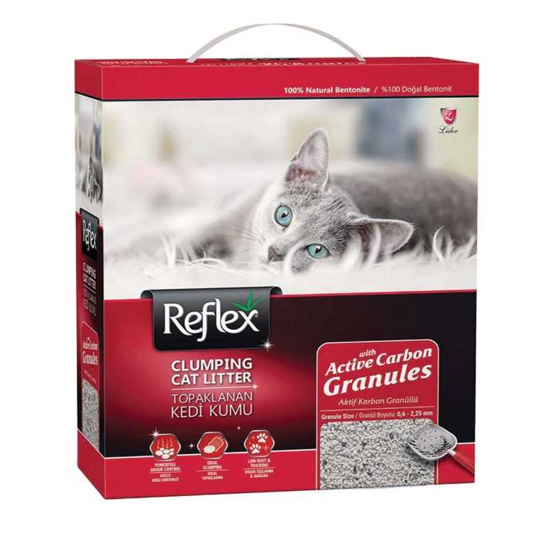 Reflex Clumping Cat Litter Betonite Active Carbon Granules 10lt (με Ενεργό Άνθρακα)