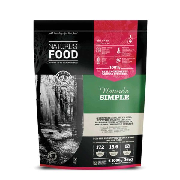 Barf - Nature's Food Simple Patties 1kg