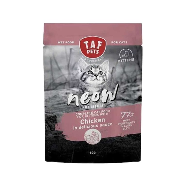 Taf Pets Neow Premium Kitten Cat Chicken in Delicious Sauce 80gr (Κοτόπουλο)