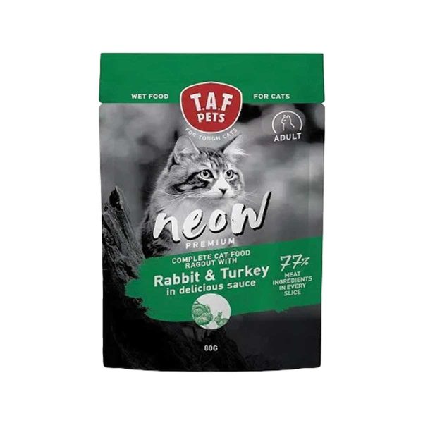 Taf Pets Neow Premium Adult Cat Rabbit & Turkey in Delicious Sauce 80gr (Κουνέλι-Γαλοπούλα)