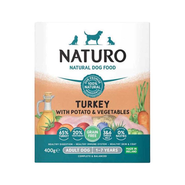 Naturo Adult Dog with Turkey Potato & Vegetables 400gr (Γαλοπούλα Πατάτα & Λαχανικά)