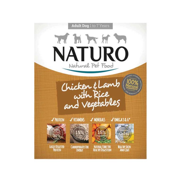 Naturo Adult Dog with Chicken & Lamb Rice & Vegetables 400gr (Κοτόπουλο & Αρνί Ρύζι & Λαχανικά)