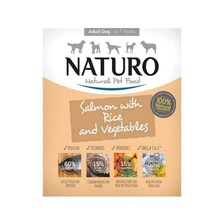 Naturo Adult Dog with Salmon Rice & Vegetables 400gr (Σολομό Ρύζι & Λαχανικά)