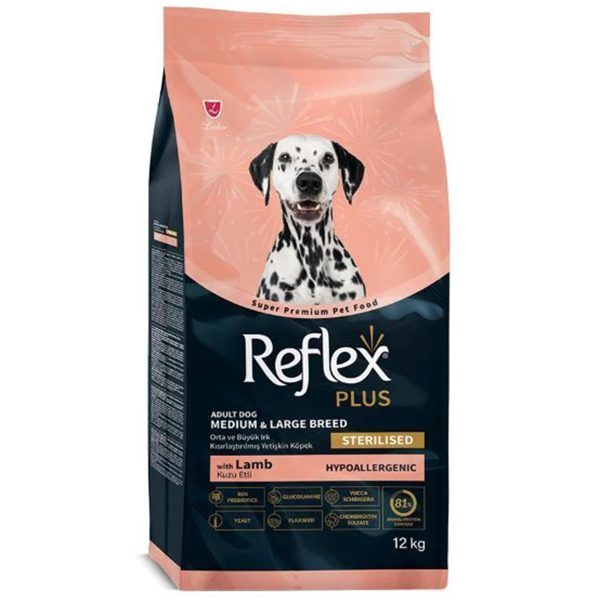 Reflex Plus Medium/Large Light & Sterilised Adult Dog Lamb 12kg (Αρνί)