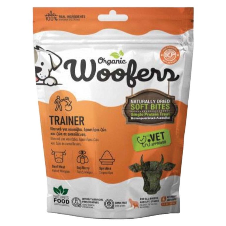 Nature's Food Organic Woofers Beef Trainer 100gr (Μοσχάρι - Για Εκπαιδεύση)