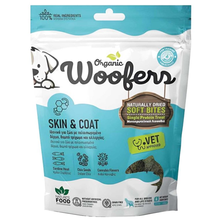 Nature's Food Organic Woofers Sardine Skin & Coat 100gr (Σαρδέλα - Για Δέρμα & Τρίχωμα)