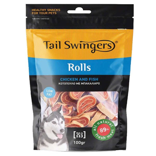 Tail Swingers Rolls Chicken & Fish 100gr (Κοτόπουλο - Μπακαλιάρος)