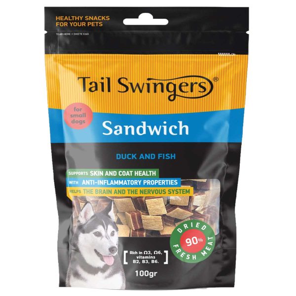 Tail Swingers Sandwich Duck & Fish 100gr (Πάπια - Μπακαλιάρος) (for Small Dogs)