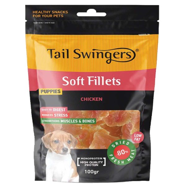 Tail Swingers Soft Fillets Puppies with Chicken 100gr (Κοτόπουλο)