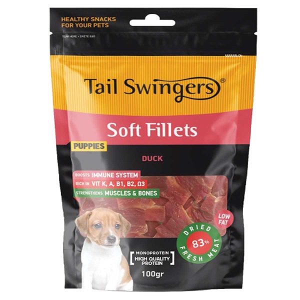 Tail Swingers Soft Fillets Puppies with Duck 100gr (Πάπια)