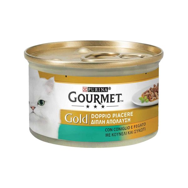 Purina Gourmet Gold Double Pleasure Adult Cat with Rabbit & Liver 85gr (Διπλή Απόλαυση - Κουνέλι & Συκώτι)