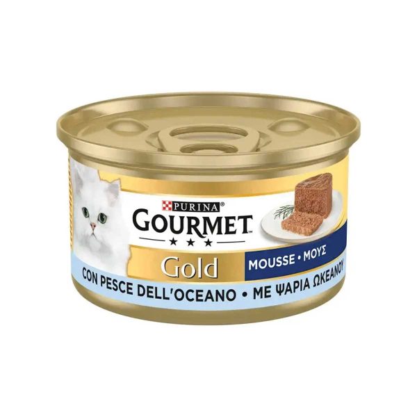 Purina Gourmet Gold Mousse Adult Cat with Ocean Fish 85gr (Μους με Ψάρια Ωκεανού)