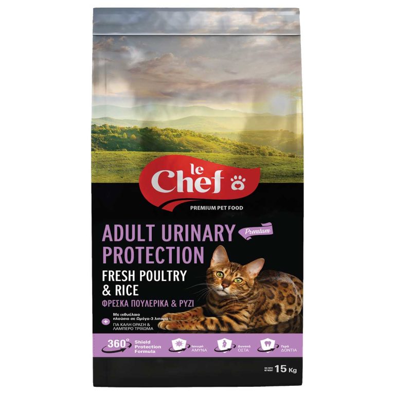 Le Chef Adult Cat Special Care Urinary with Fresh Poultry & Rice 15kg (Φρέσκα Πουλερικά - Ρύζι)