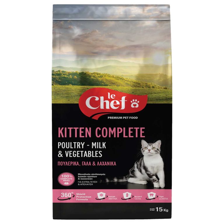 Le Chef Kitten with Poultry-Milk & Vegetables 15kg (Πουλερικά - Γάλα - Λαχανικά)