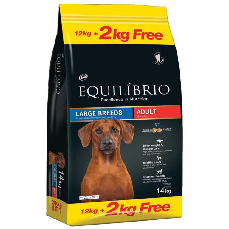 Equilibrio Adult Large Breed with Poultry & Rice 12kg + 2kg Δώρο (Πουλερικά - Ρύζι)