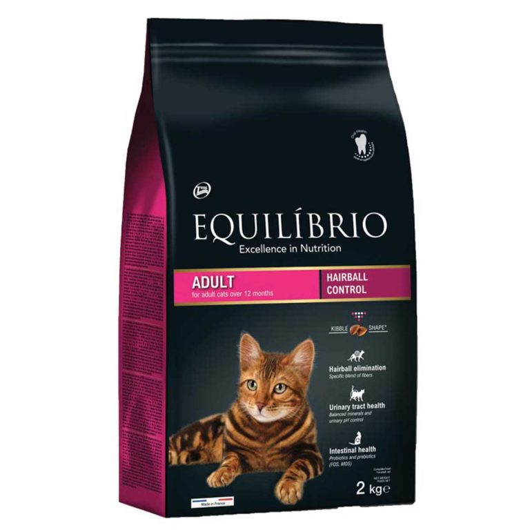 Equilibrio Adult Cat Hairball Control with Poultry & Rice 2kg (Πουλερικά - Ρύζι)