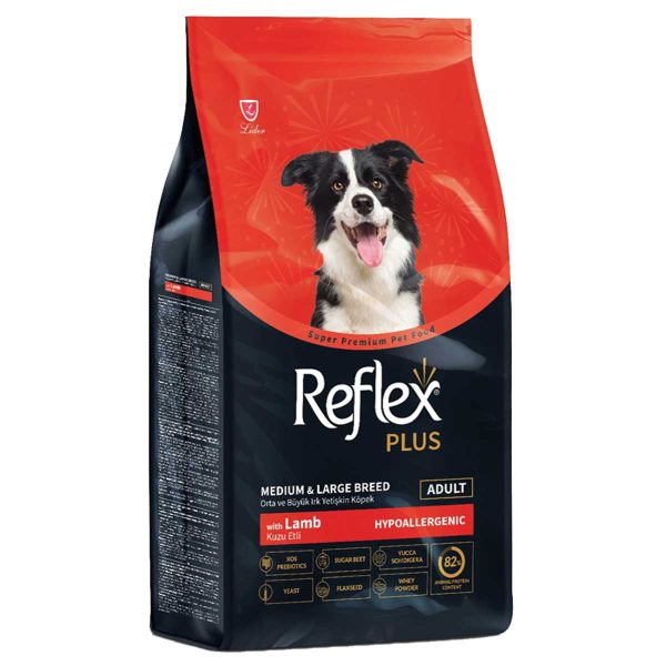 Reflex Plus Medium/Large Adult Dog Hypoallergenic with Lamb & Rice 12kg (με Αρνί & Ρύζι)