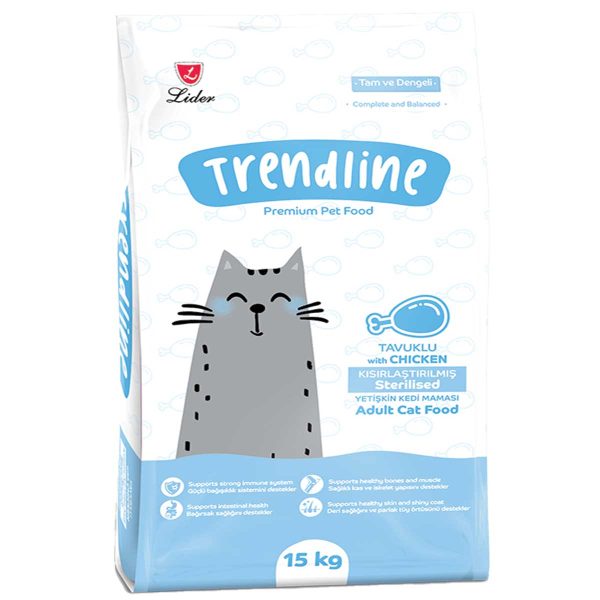 Trendline Adult Cat Sterilised with Chicken 15kg + 1kg Δώρο (για Στειρωμένες Γάτες - Κοτόπουλο)